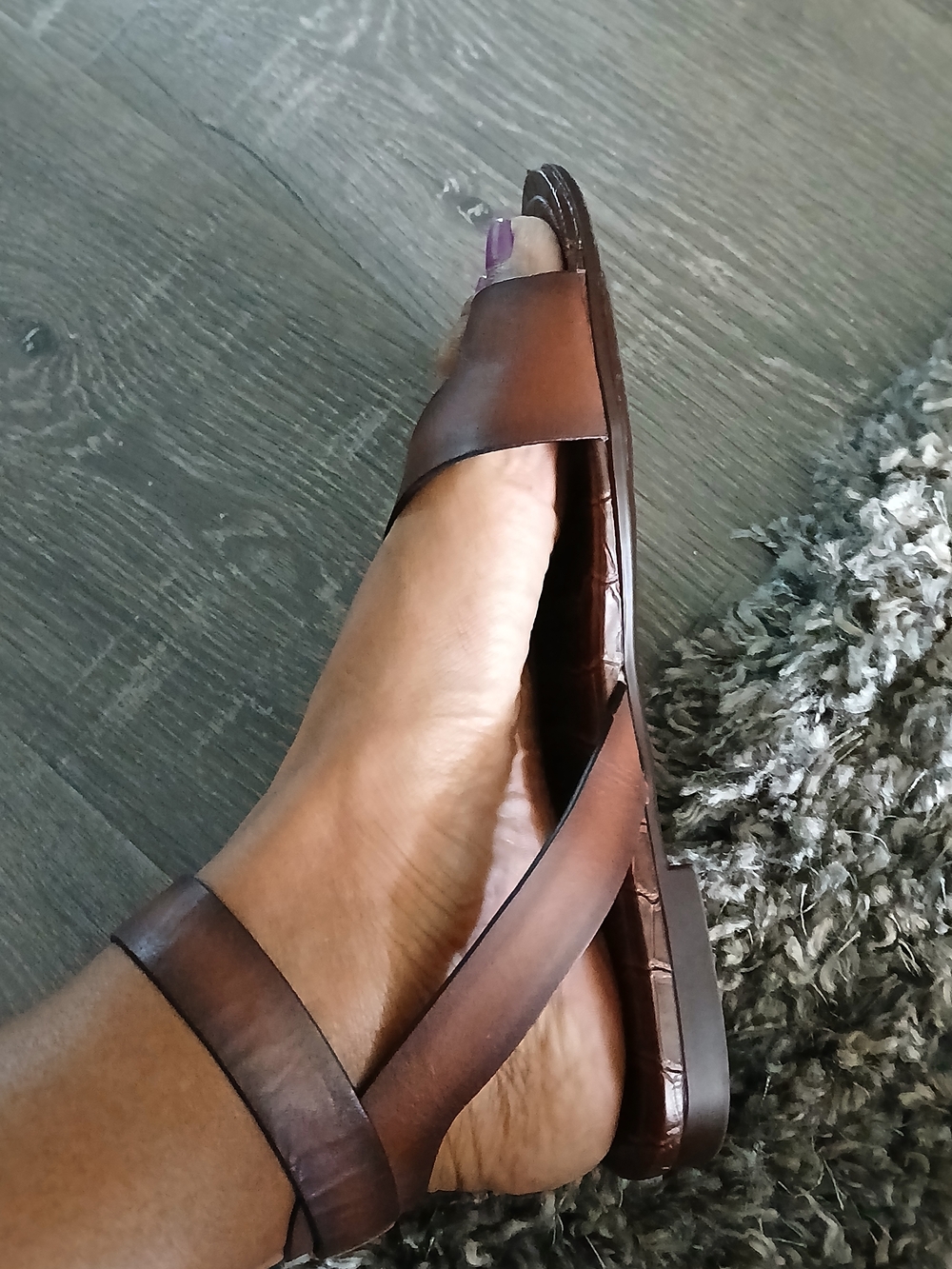 Naturalizer Brown Leather Strappy Ankle Sandals - Picture 2 of 5